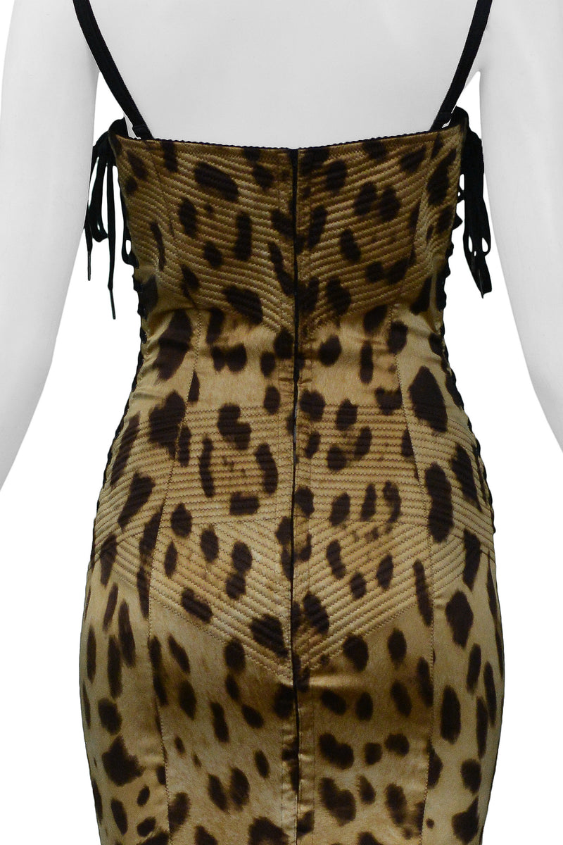 DOLCE & GABBANA Leopard Print Vintage Bustier Dress – Style
