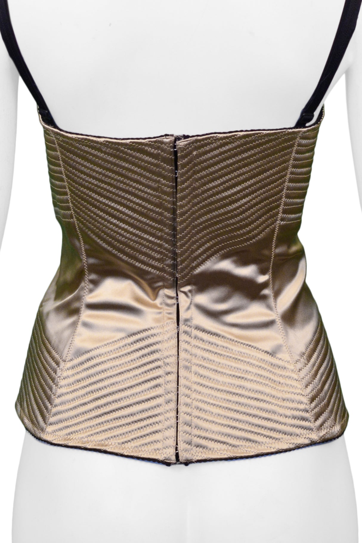 DOLCE GOLD SATIN BUSTIER CORSET TOP