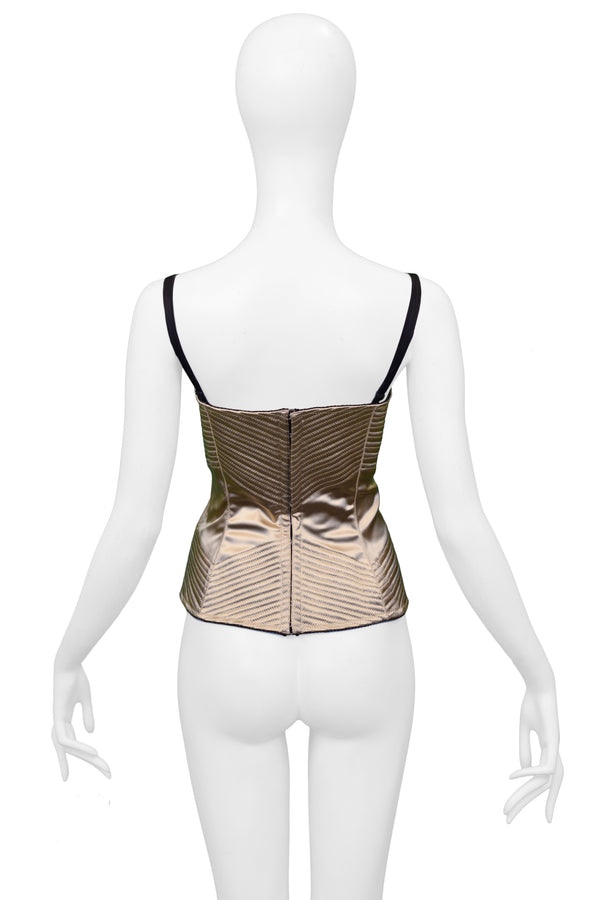 DOLCE GOLD SATIN BUSTIER CORSET TOP
