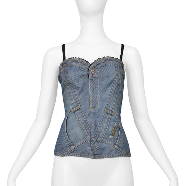新品 DOLCE&GABBANA Frilled Corset Camisole Y2k Vintage Dolce Gabbana Lace Bustier, Cream and Gold