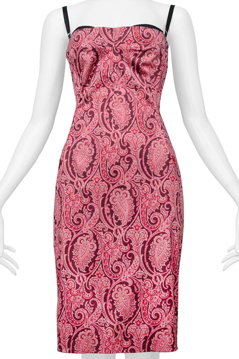 Dolce & Gabbana Pink Paisley Body-Con Dress