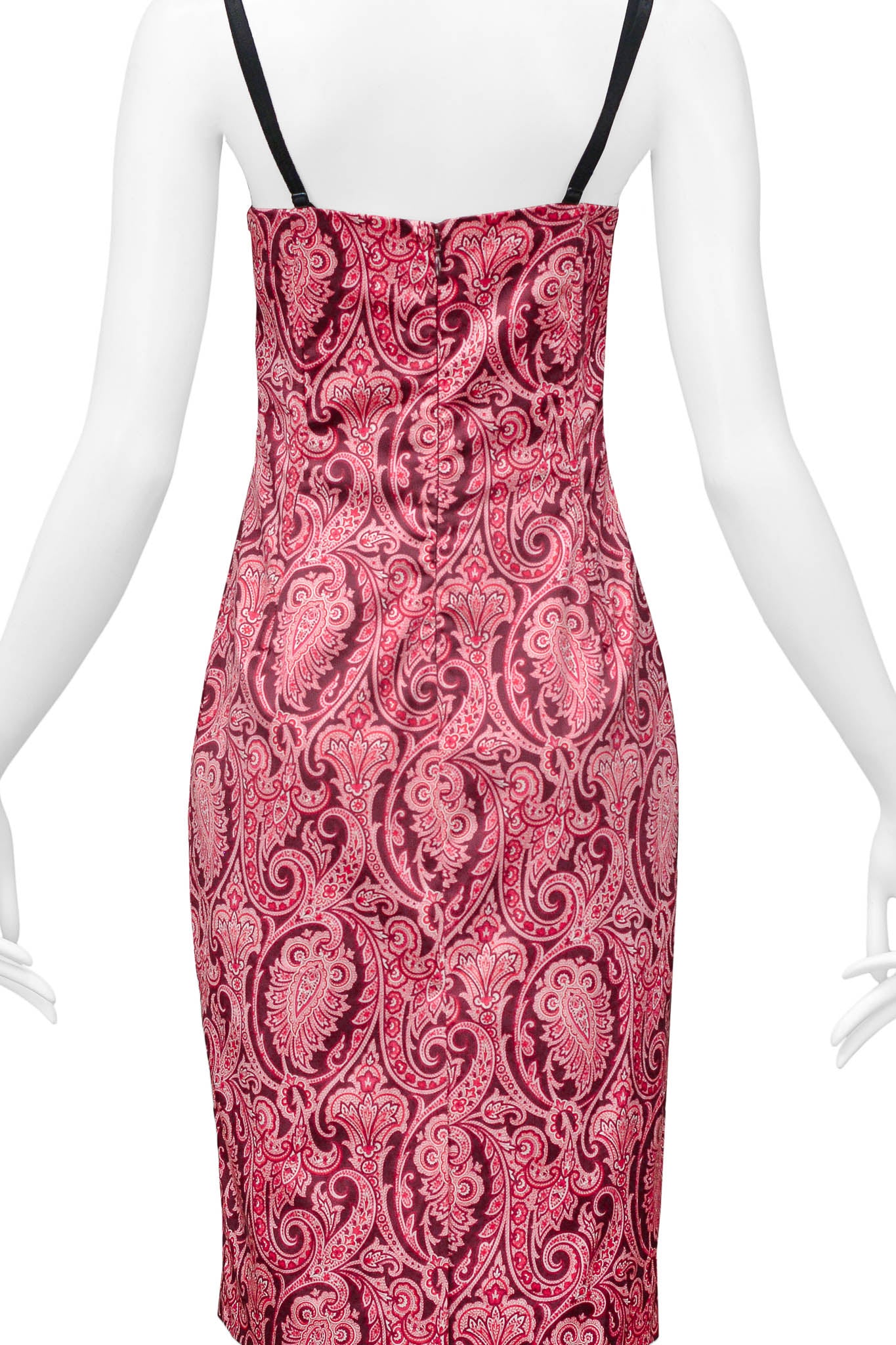 DOLCE & GABBANA PINK PAISLEY BODY-CON DRESS