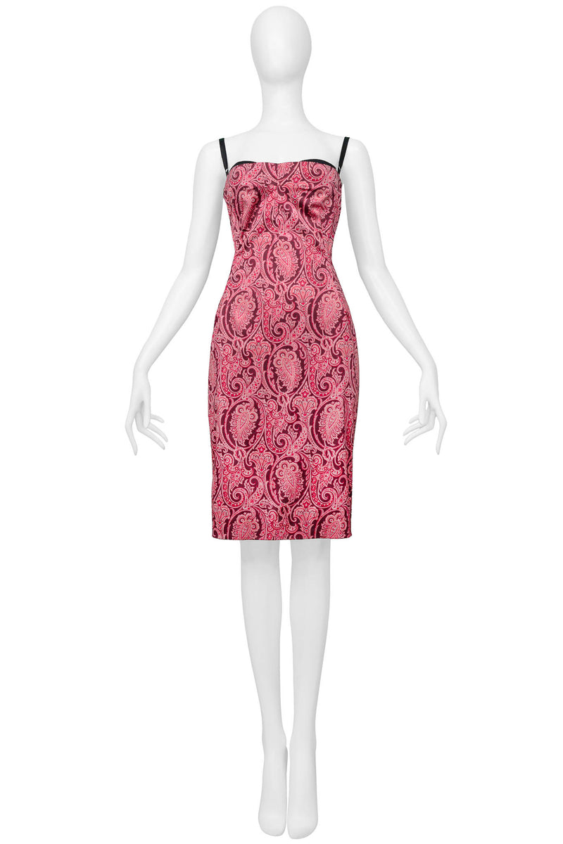 Dolce & Gabbana Pink Paisley Body-Con Dress
