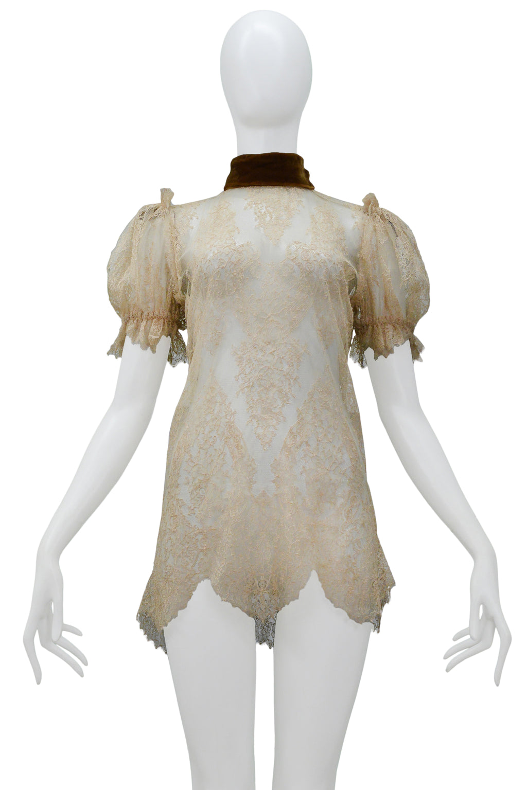 【Lure you in】LACE COLLAR MINI DRESS Coco Lace Tunic Mini Dress Powder Blue Online | Zimmermann