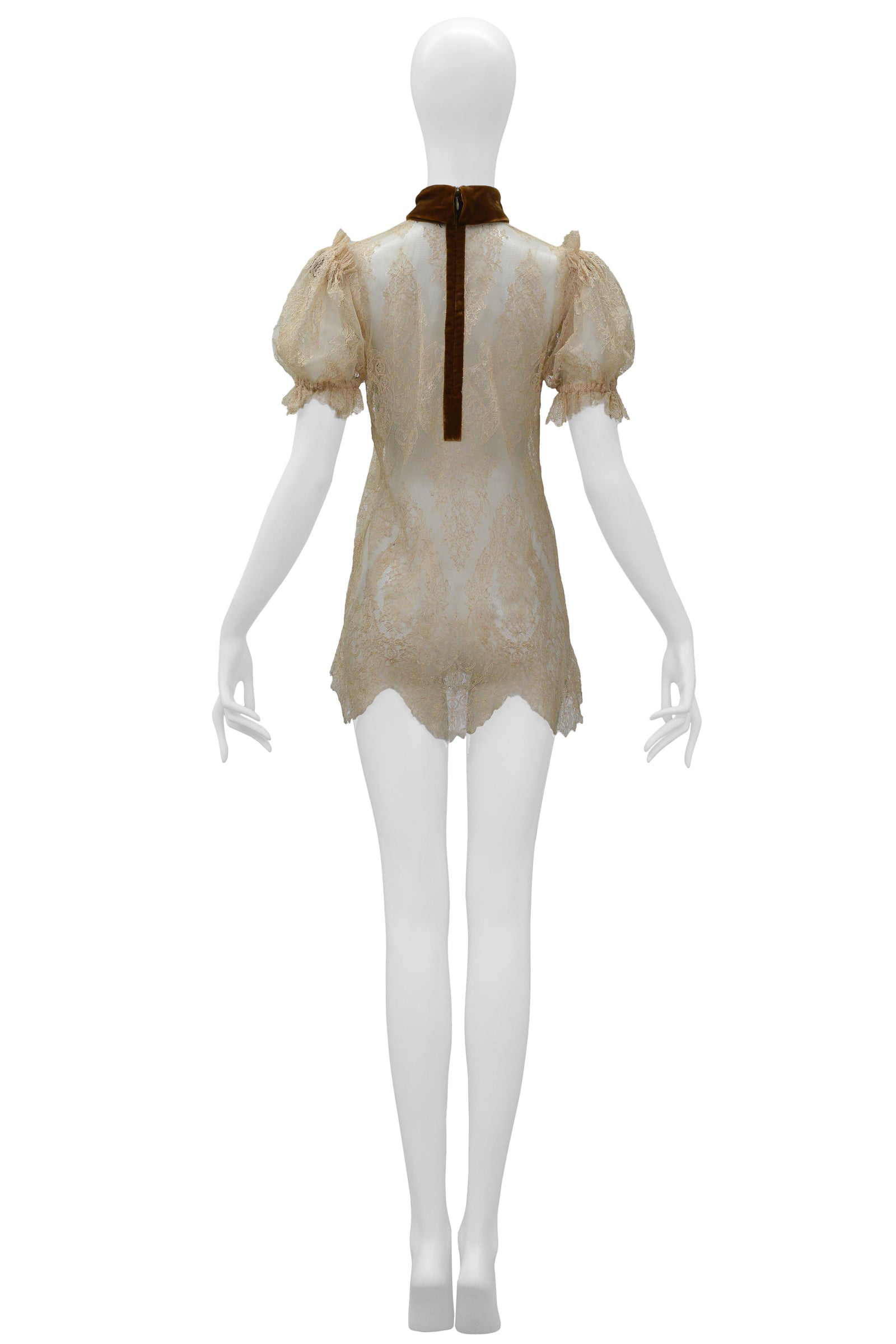 【Lure you in】LACE COLLAR MINI DRESS LA-LUNE-LUCERO-SILK-DRAPED-