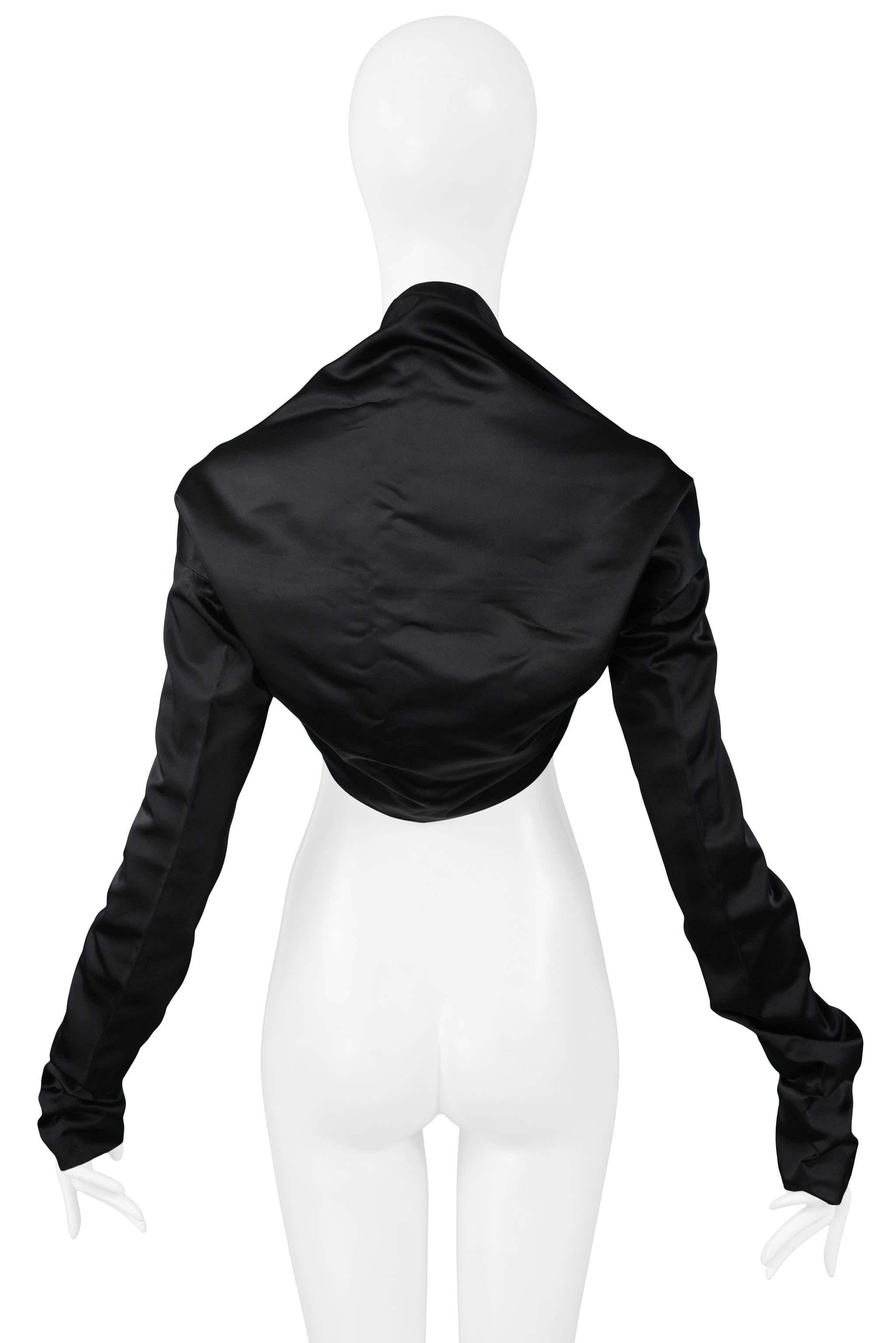 DOLCE BLACK SATIN SHRUG