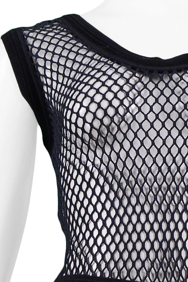 GIANFRANCO FERRE BLACK MESH ILLUSION JUMPSUIT