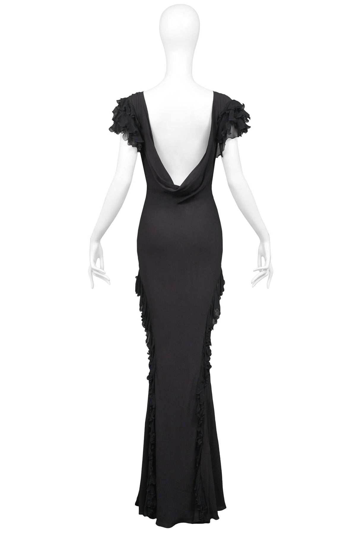 ワンピース John Galliano Vintage black dress John Galliano 1999 S/S Black Crepe Cross-Back Bias Cut Dress