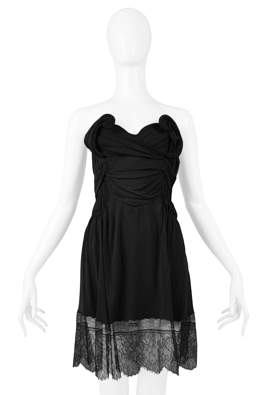 Incredible Spring 2007 John Galliano Strapless Black Lace Dress w