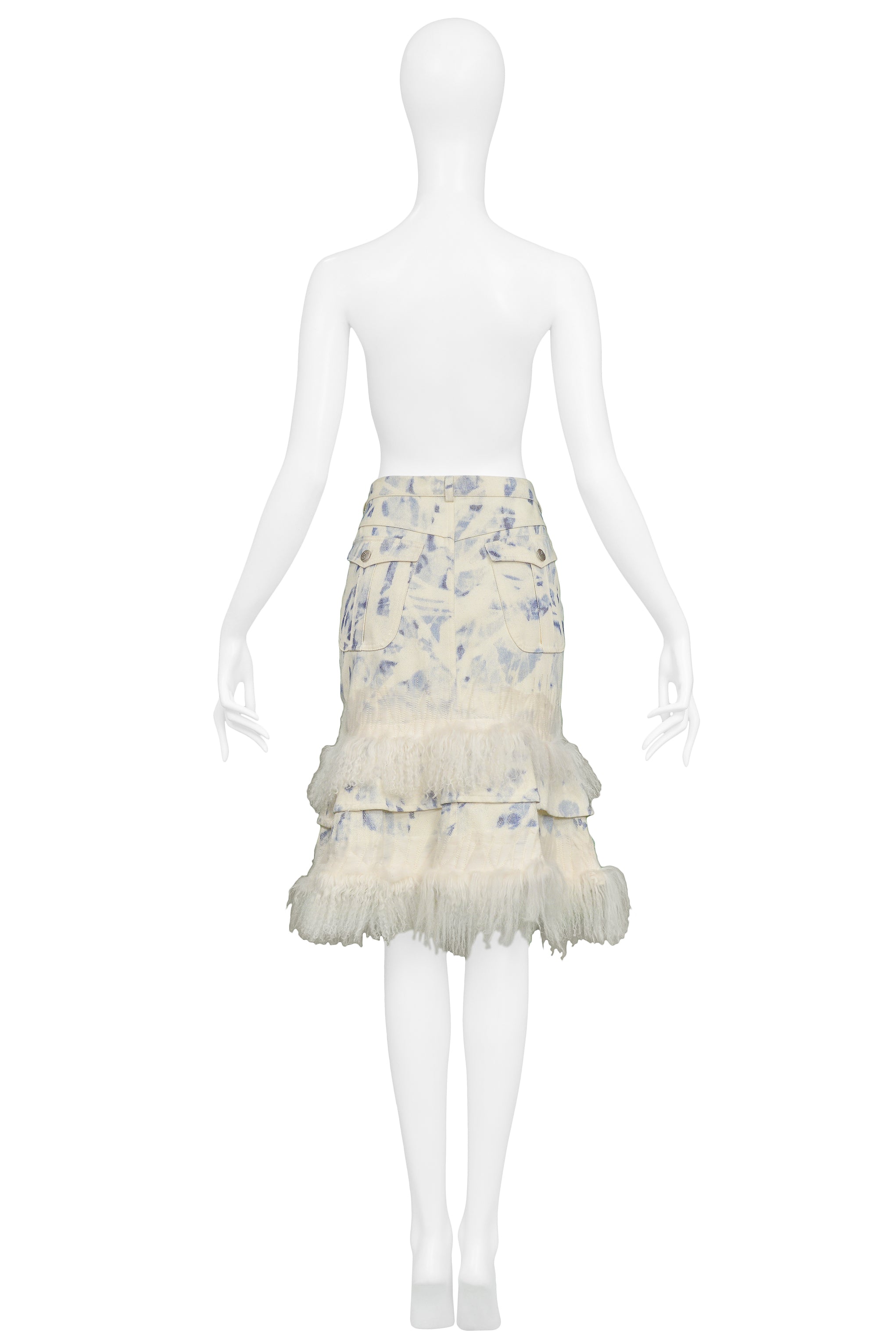 JOHN GALLIANO ACID WASH DENIM SKIRT 2002