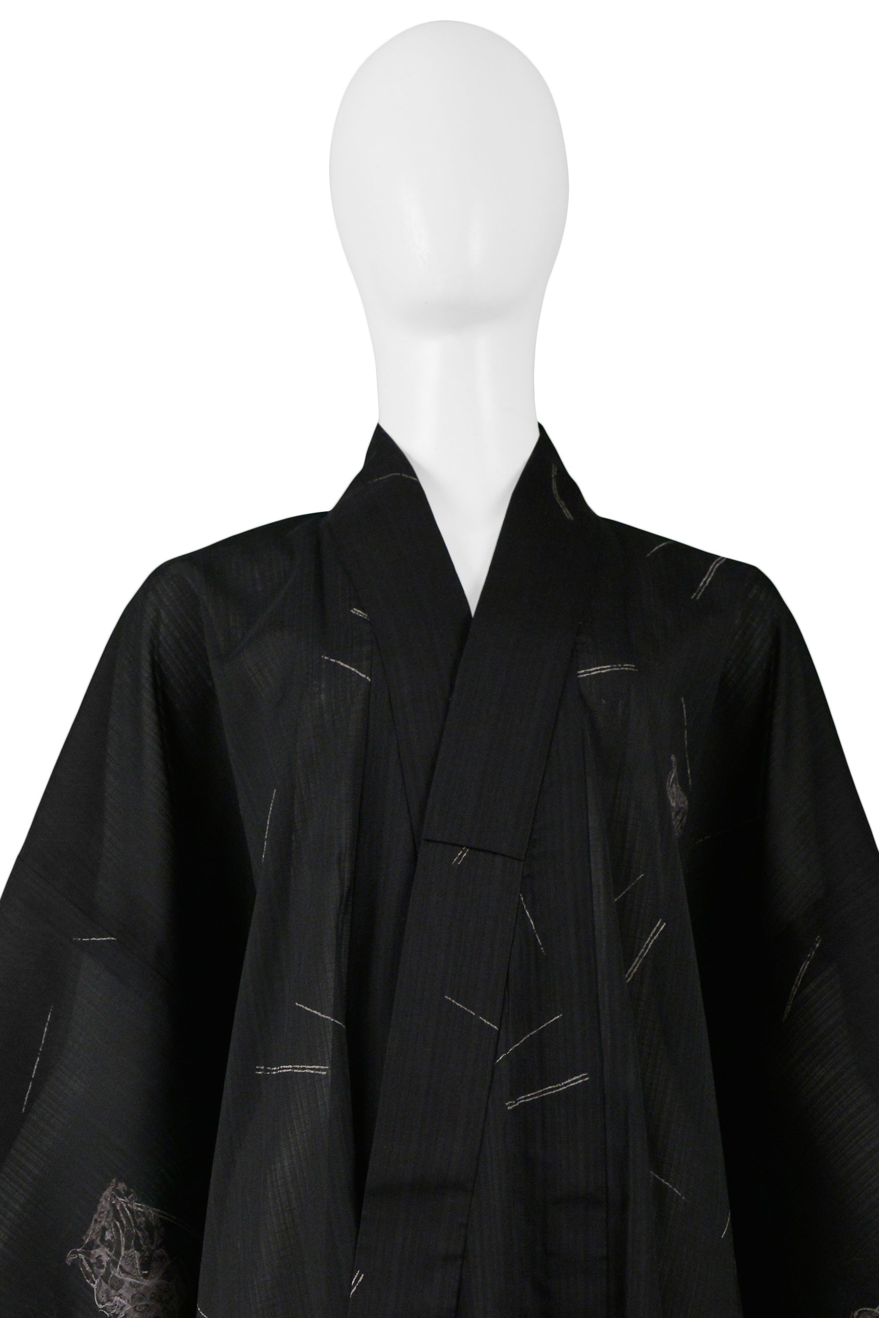GAULTIER BLACK & GREY DANCERS KIMONO ROBE 2002