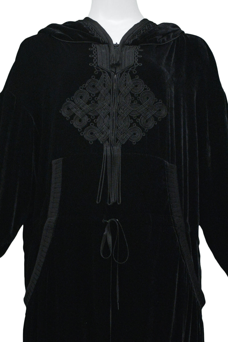 GAULTIER BLACK VELVET HOODIE TUNIC DRESS 2010