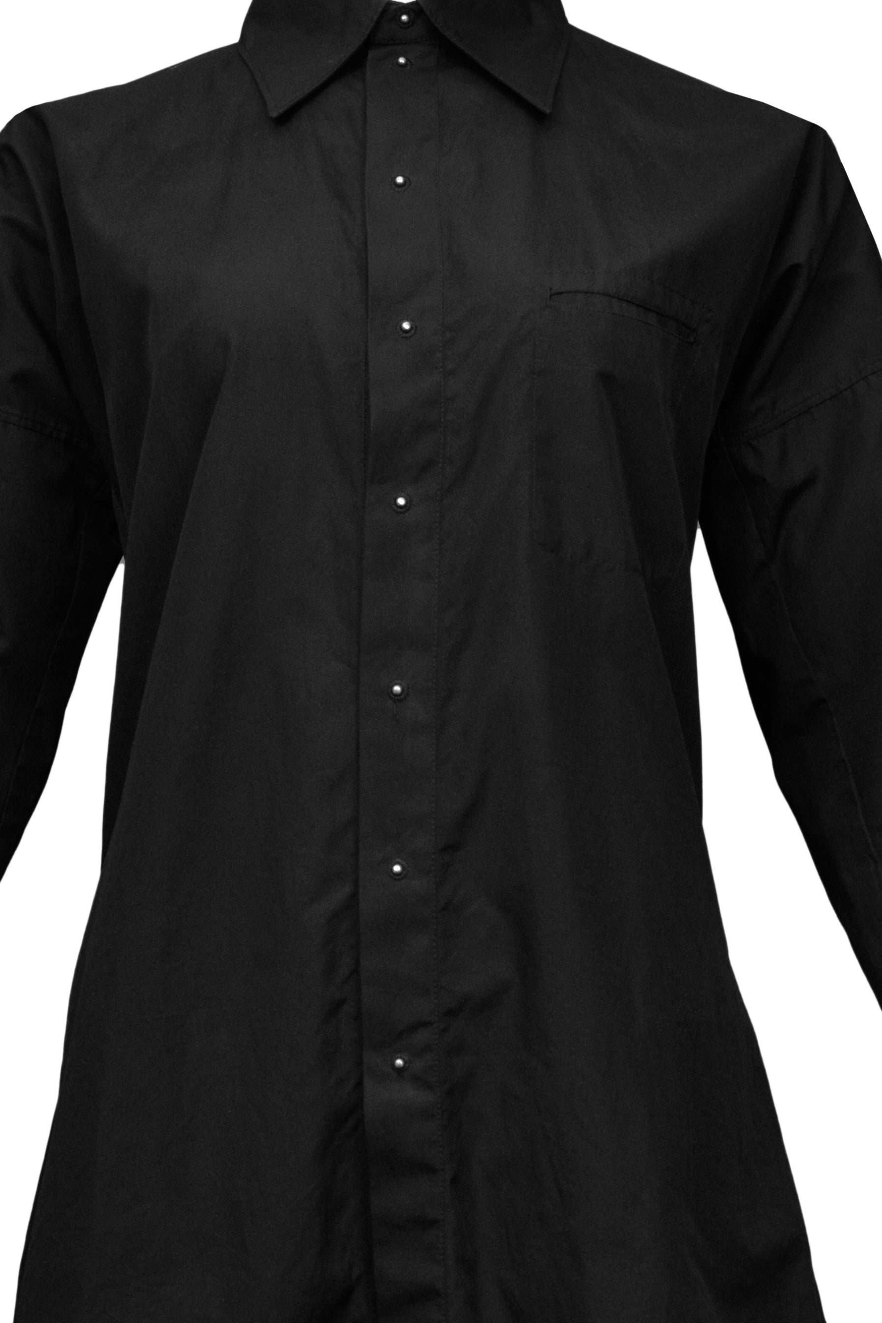 JEAN PAUL GAULTIER BLACK SHIRT WITH SILVER BALLS