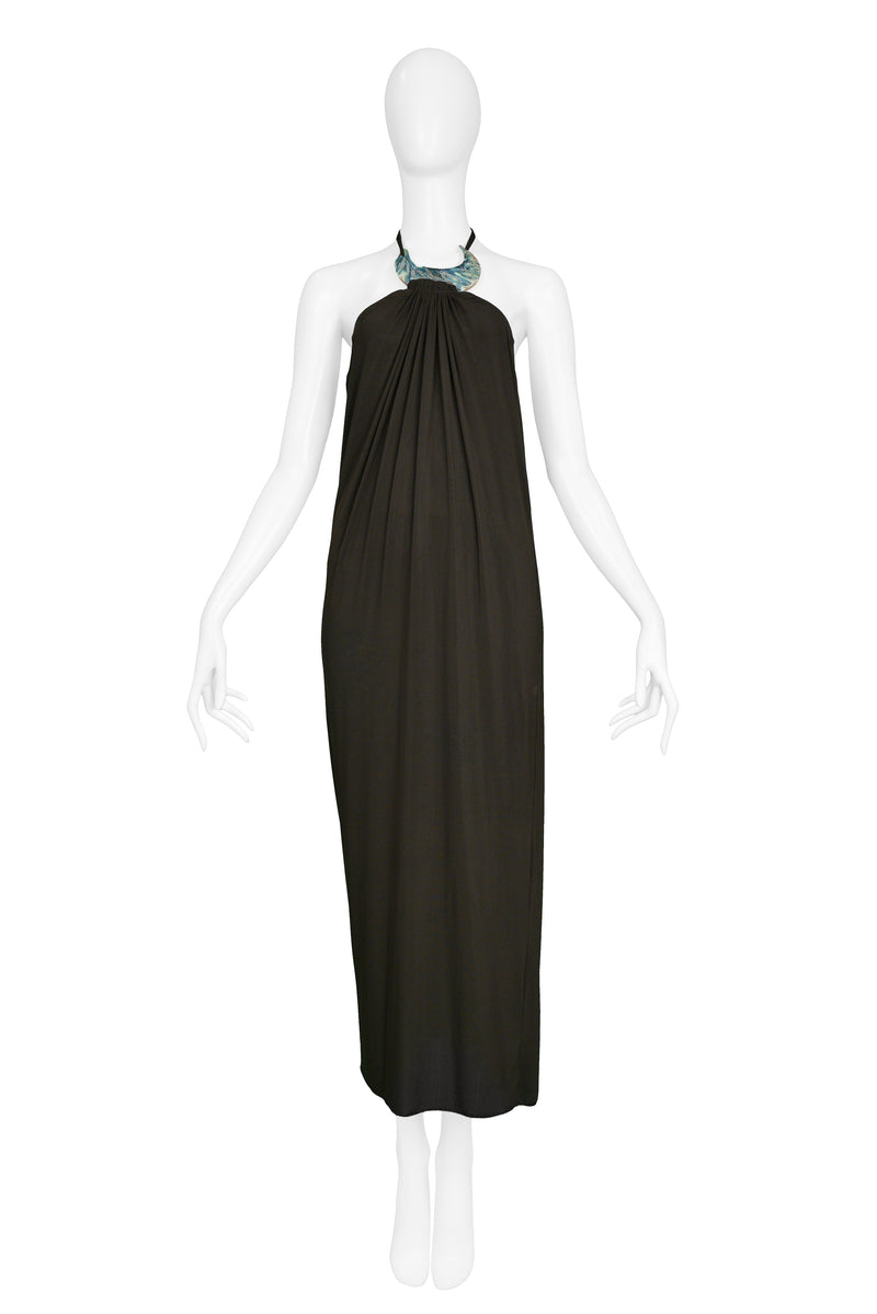 GAULTIER ABALONE HALTER WRAP GOWN 2000