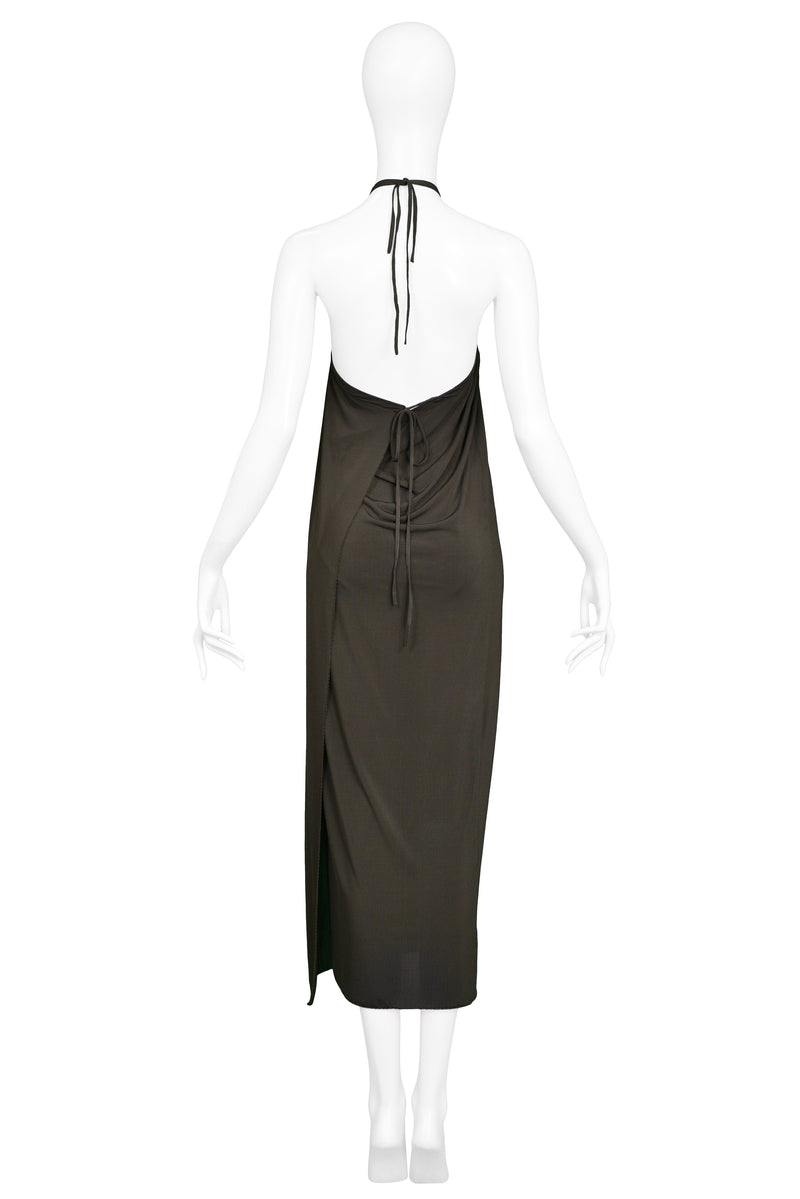 GAULTIER ABALONE HALTER WRAP GOWN 2000