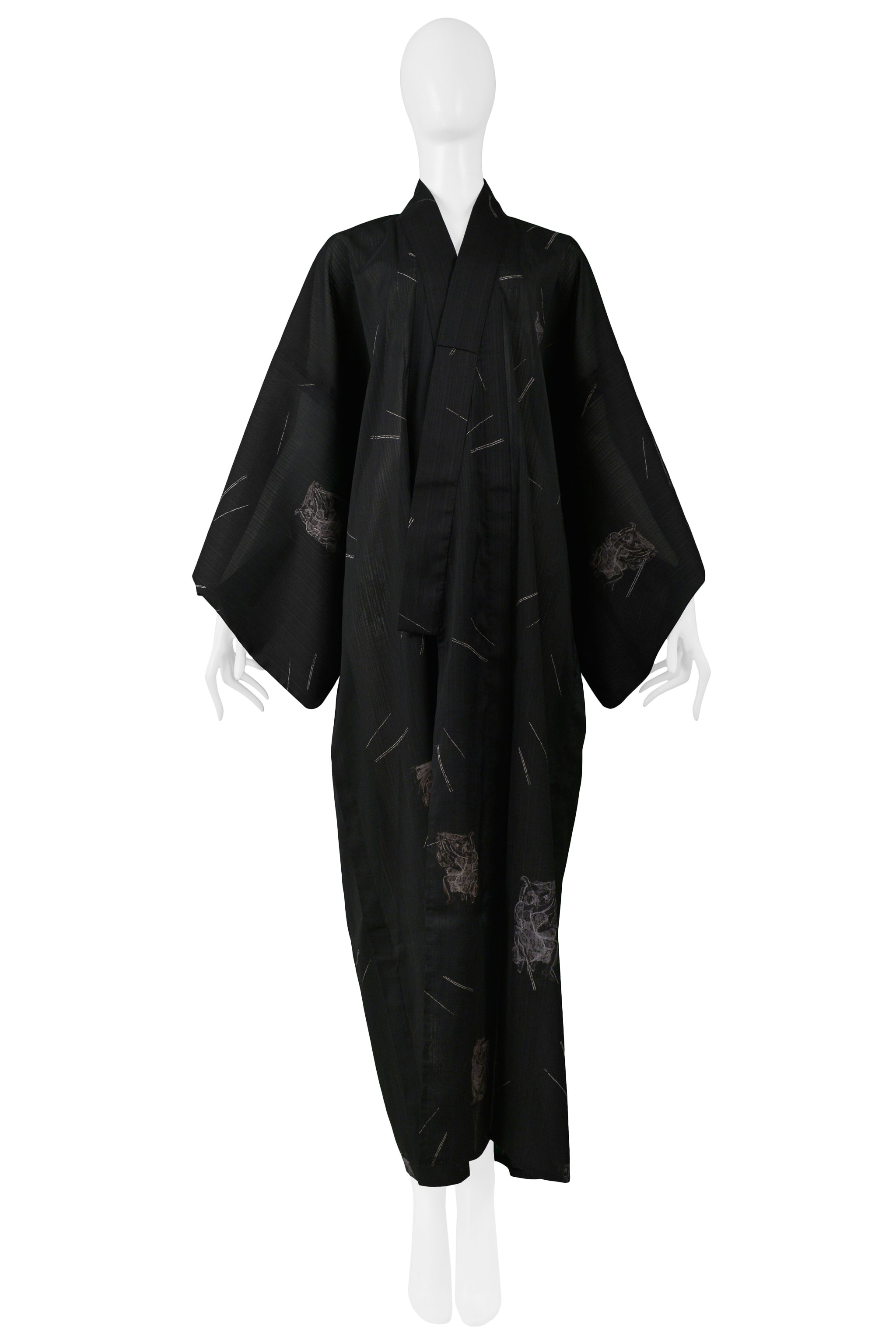 GAULTIER BLACK & GREY DANCERS KIMONO ROBE 2002
