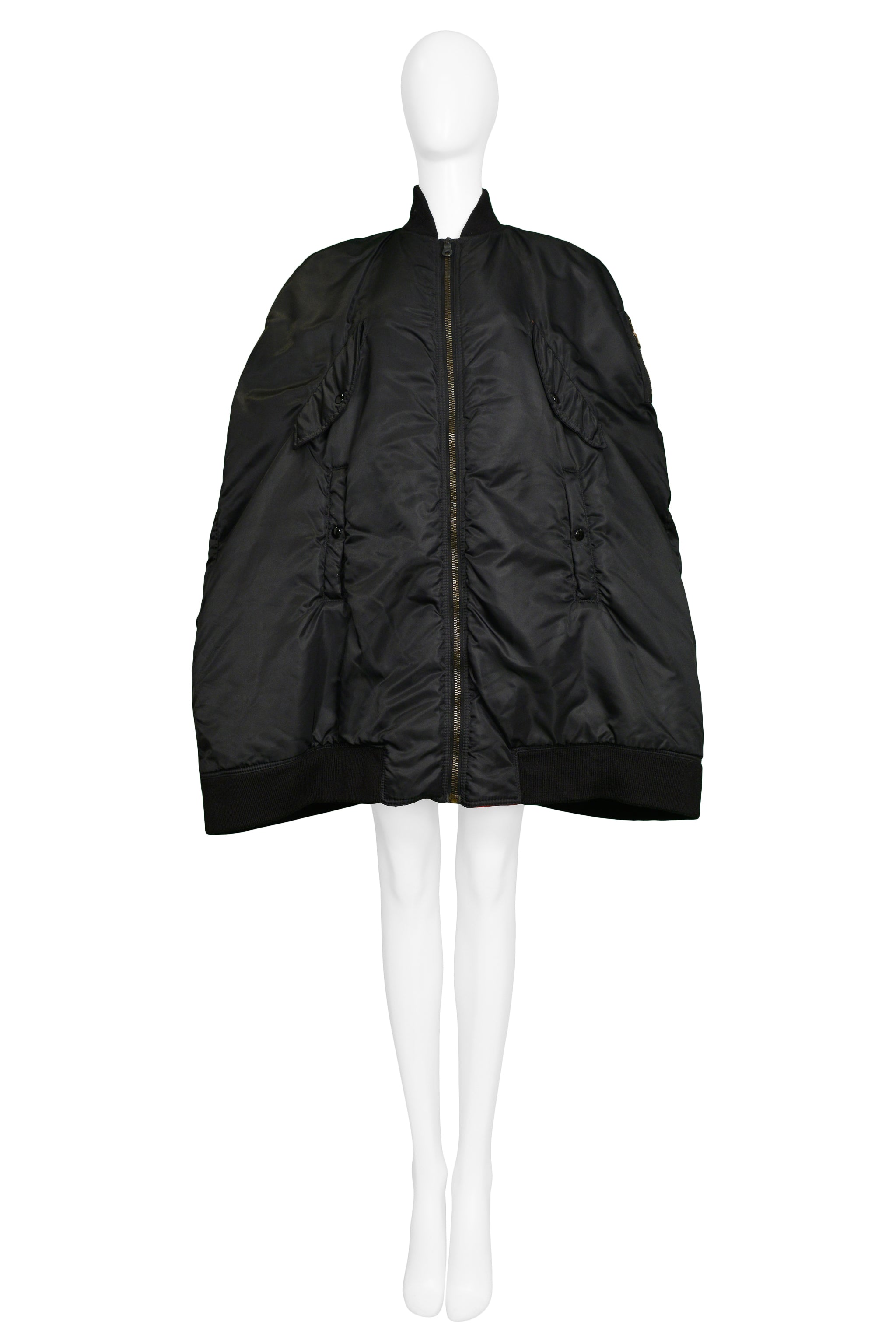 GAULTIER BLACK MA-1 BOMBER CAPE