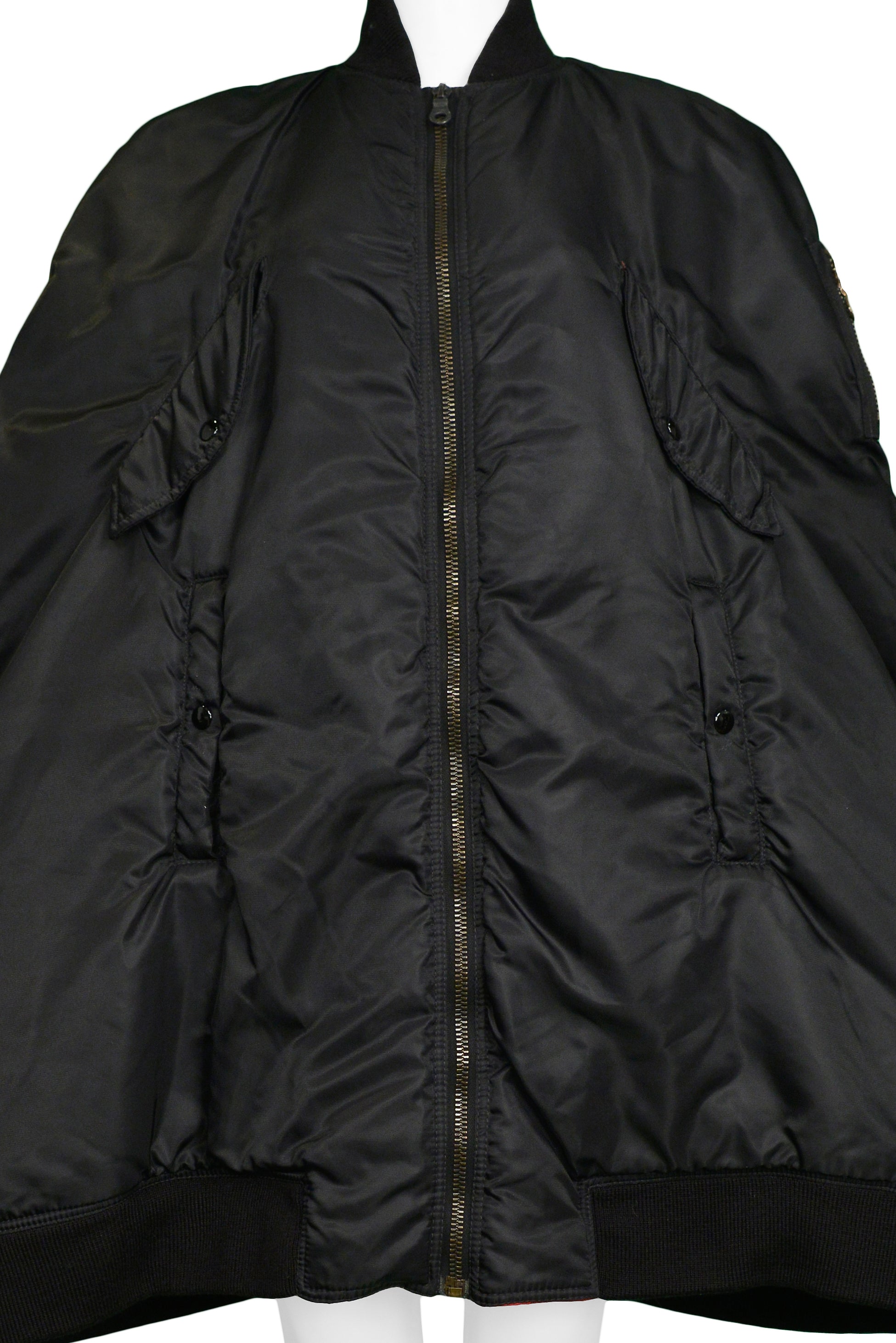 GAULTIER BLACK MA-1 BOMBER CAPE