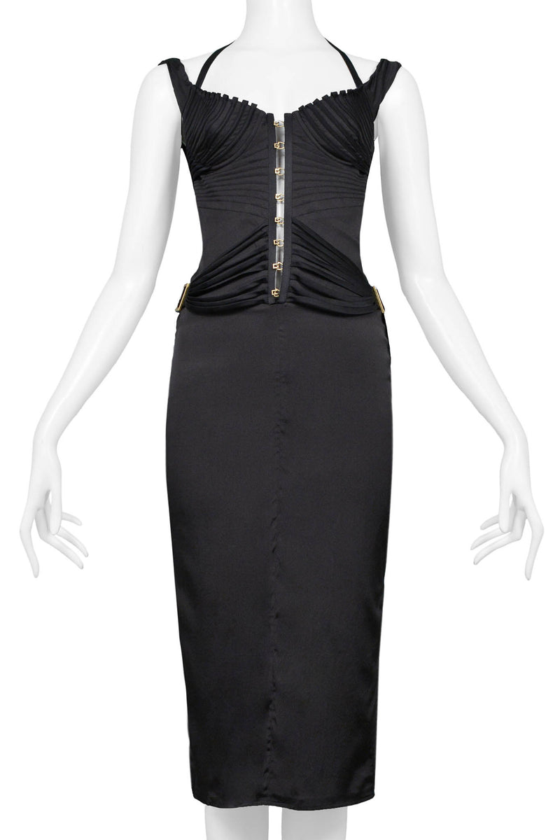 GUCCI BY TOM FORD BLACK CORSET COCKTAIL DRESS 2003