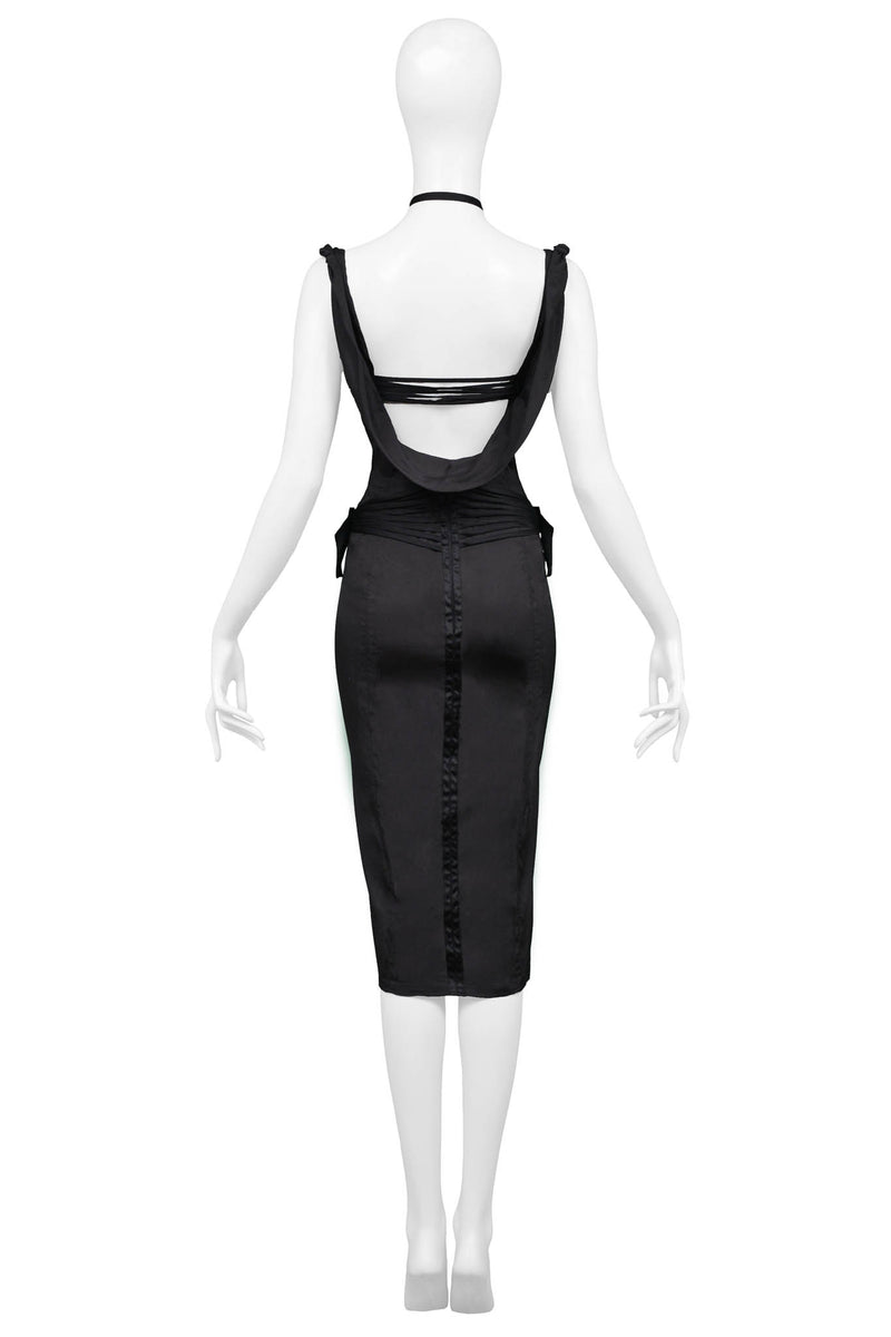 GUCCI BY TOM FORD BLACK CORSET COCKTAIL DRESS 2003