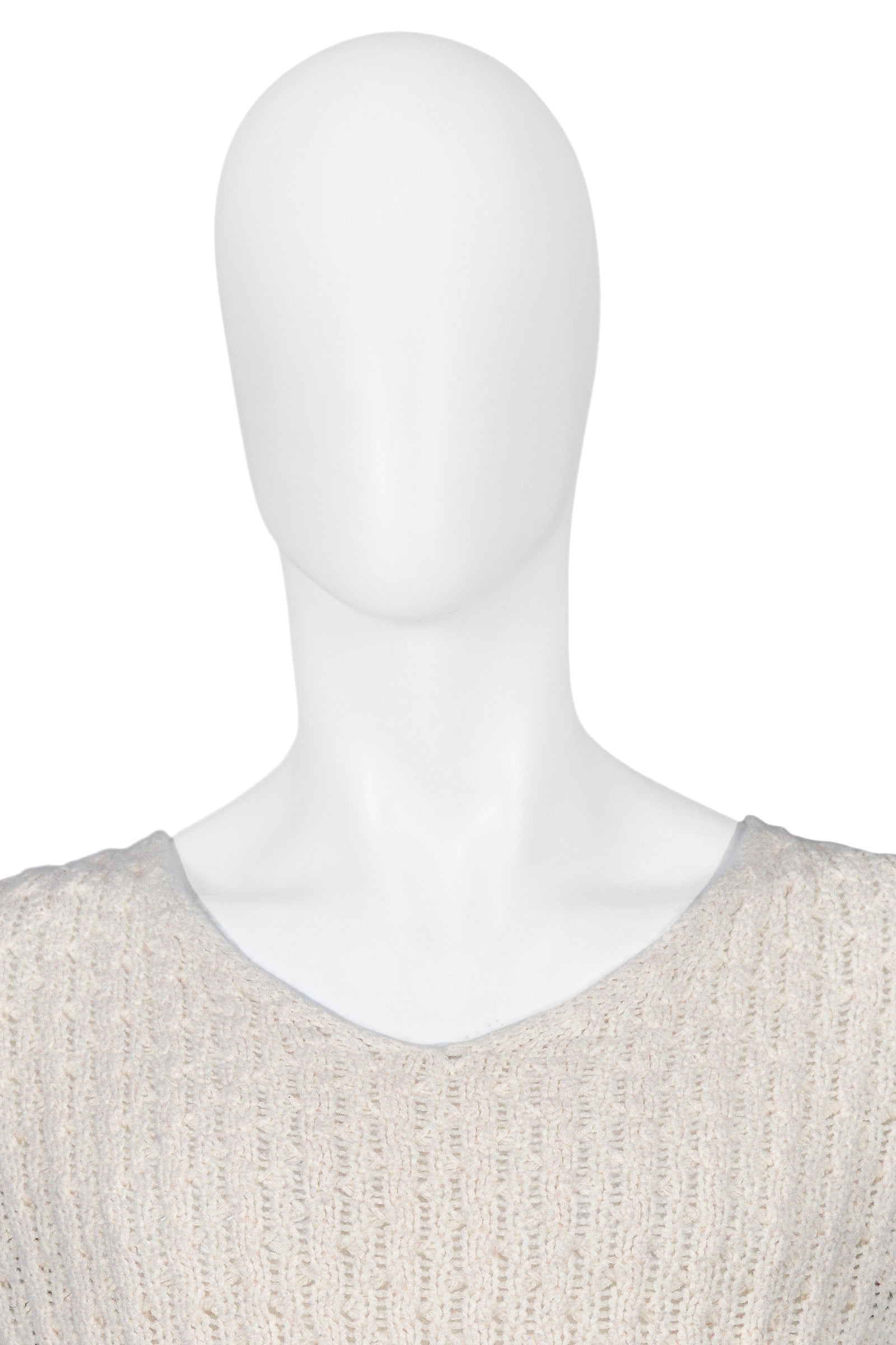 HELMUT LANG OFF WHITE KNIT SWEATER