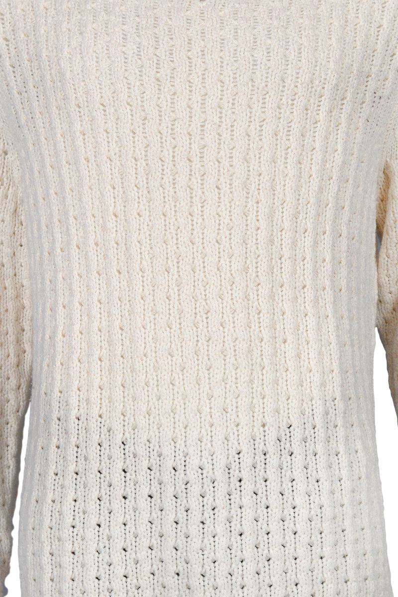 HELMUT LANG OFF WHITE KNIT SWEATER
