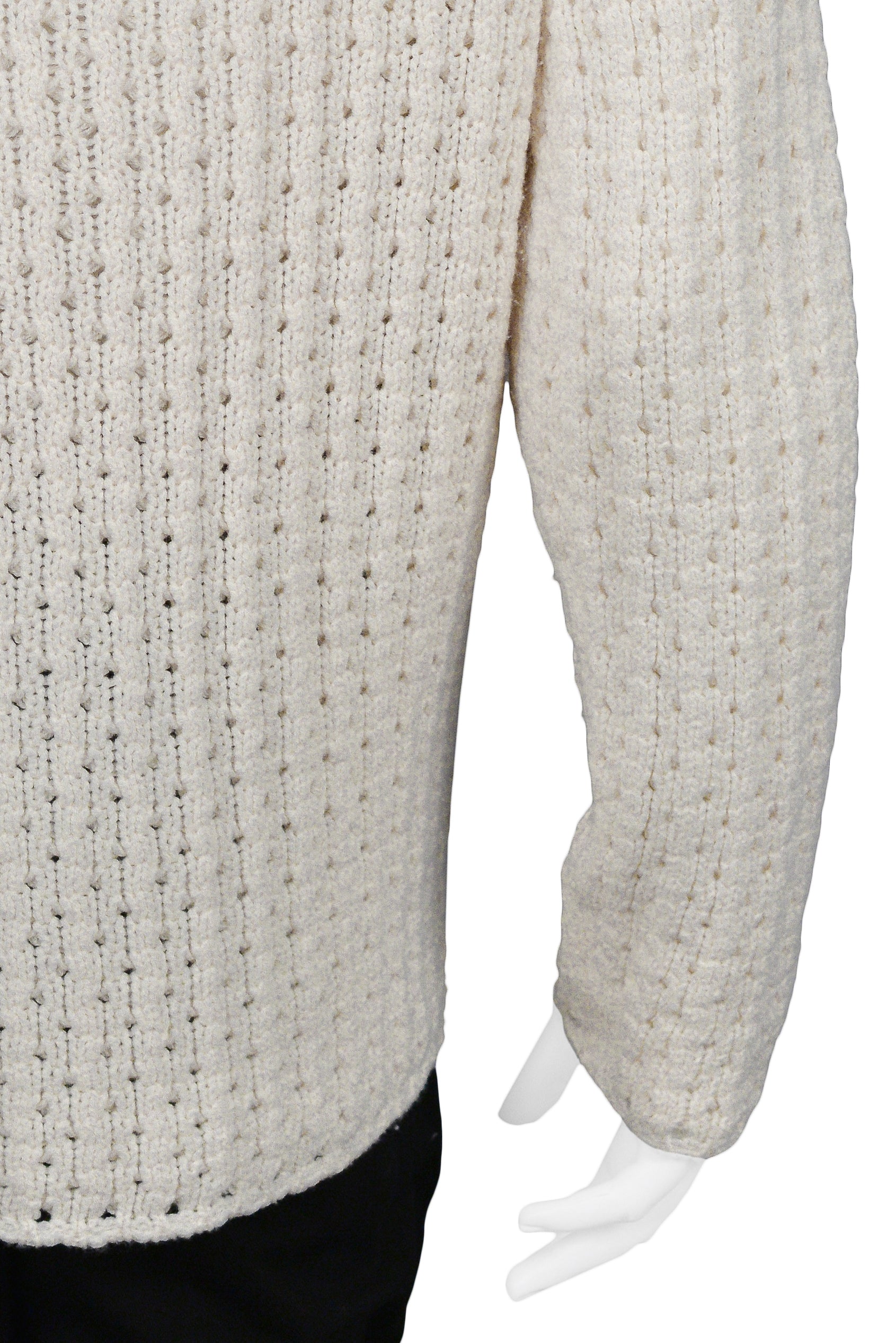 HELMUT LANG OFF WHITE KNIT SWEATER