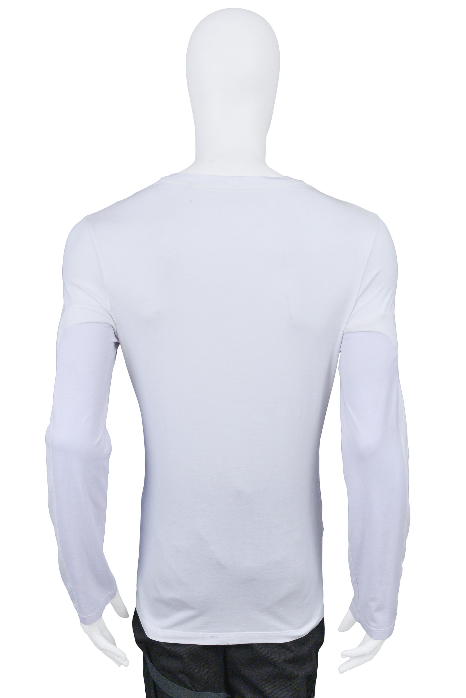 HELMUT LANG WHITE & BLUE INSET LONG SLEEVE T SHIRT 2003