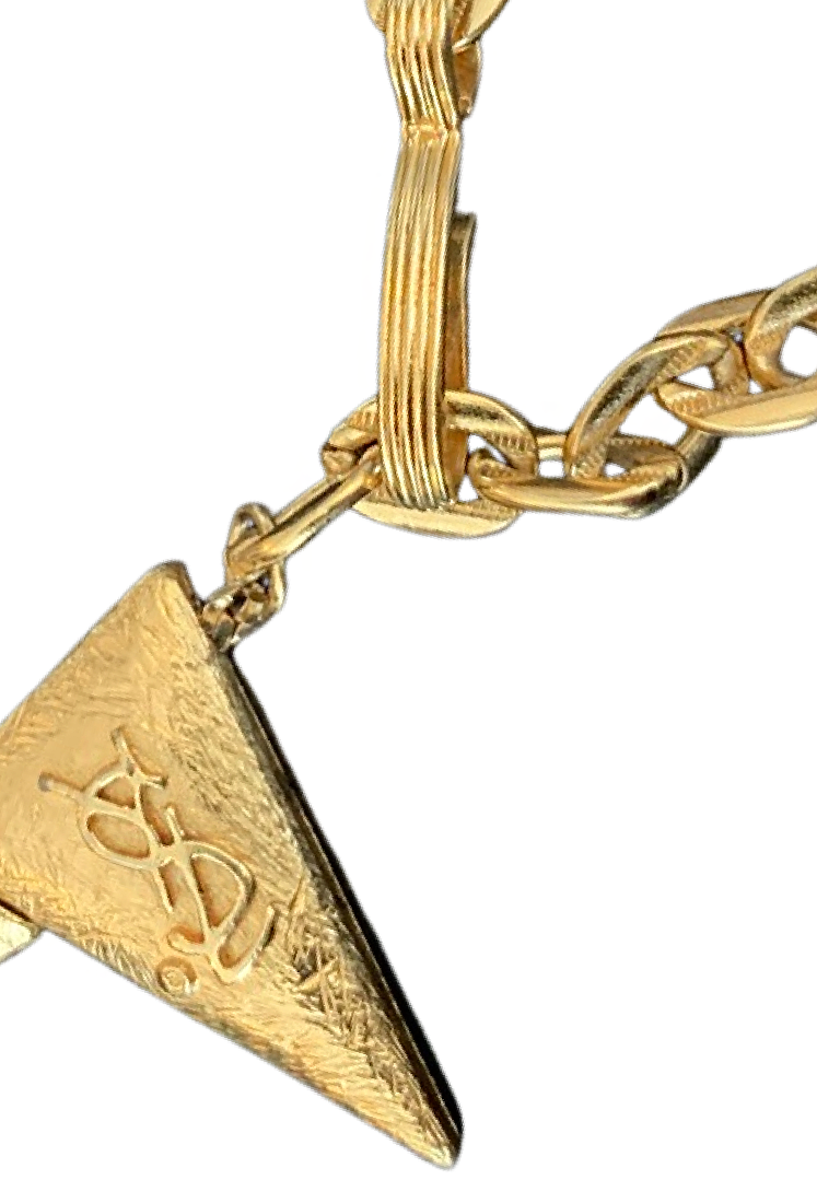 YVES SAINT LAURENT YSL TRI-TONE METAL SPIKE NECKLACE 1980s