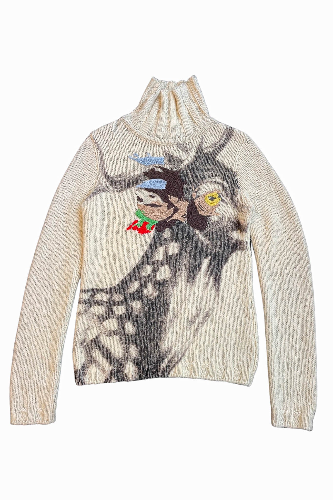 WALTER VAN BEIRENDONCK DEER EMBROIDERED SWEATER