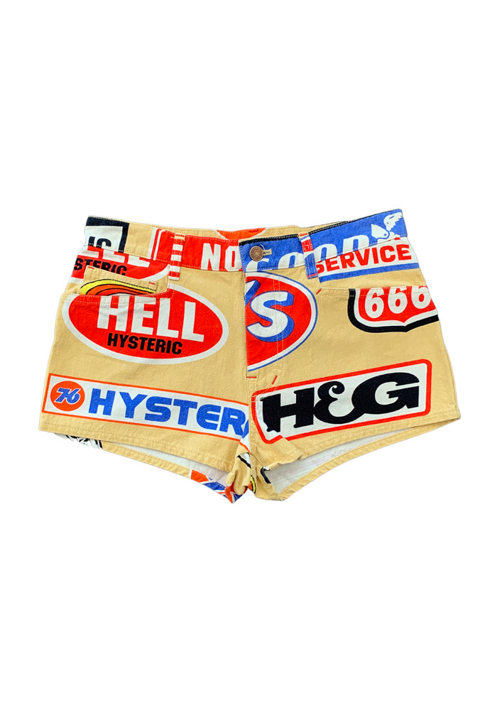 HYSTERIC GLAMOUR GAS STATION LOGO HOT PANTS