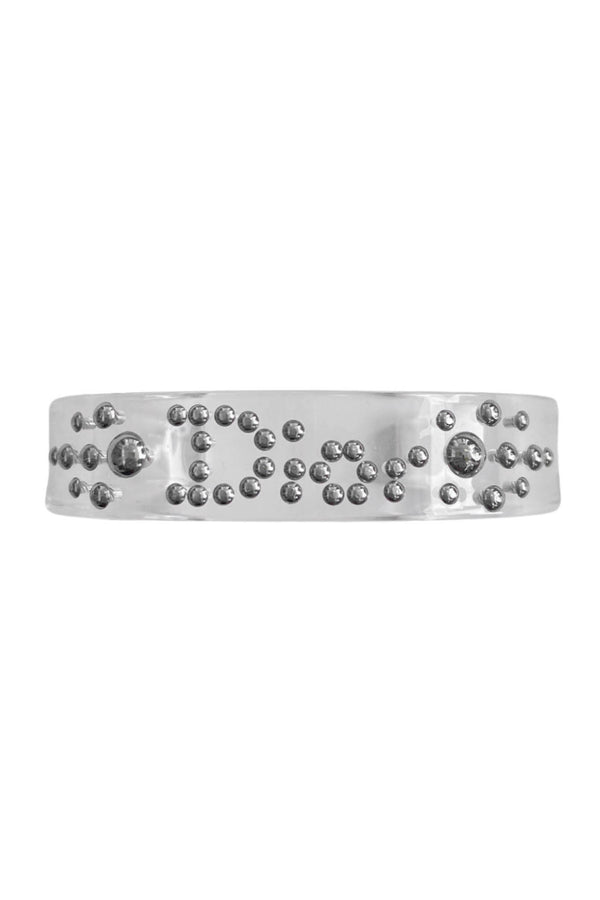 DIOR LUCITE BRACELET WITH SILVER STUDS