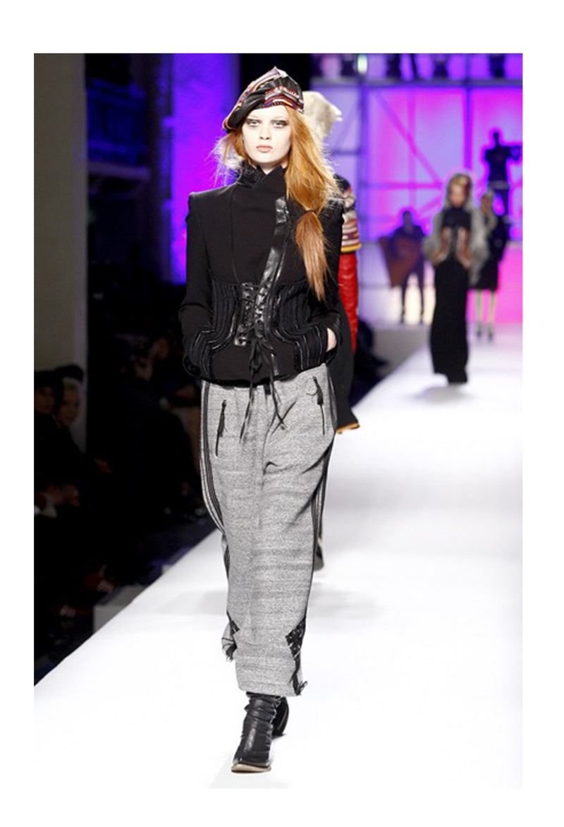 GAULTIER GREY SWEATPANTS WITH EMBROIDERY 2010