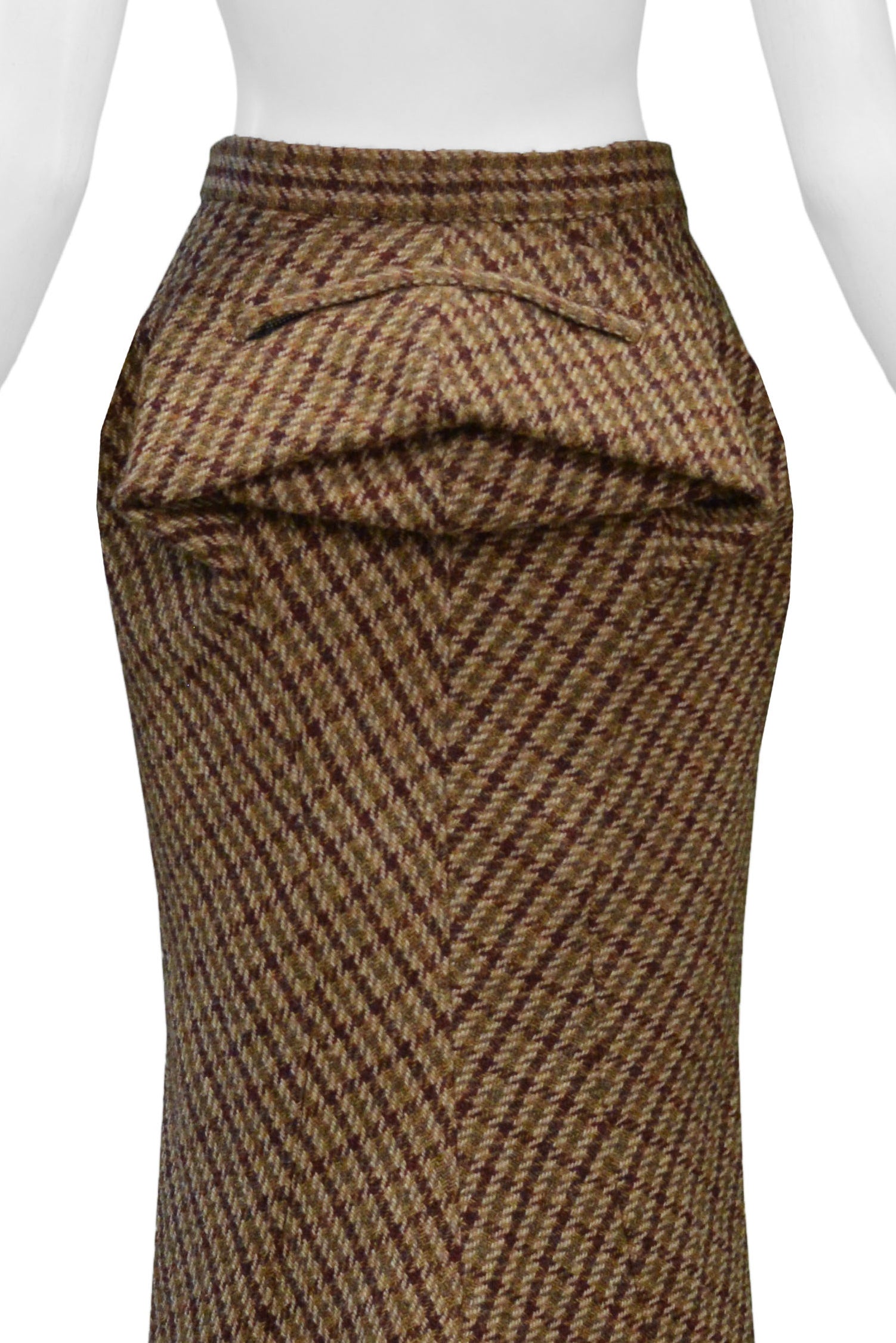 JUNYA WATANABE BROWN WOOL TWEED BUM PACK SKIRT 1999