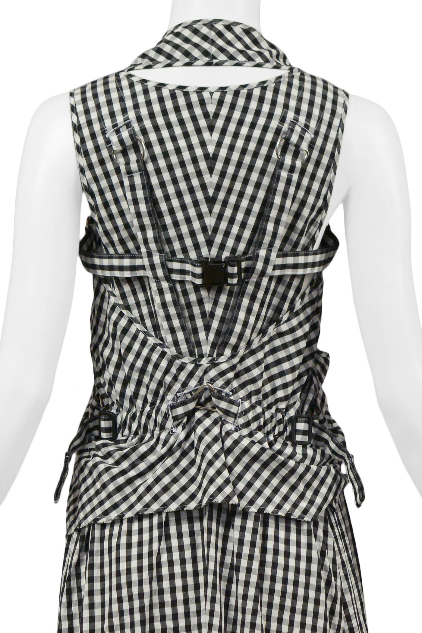 JUNYA WATANABE BLACK & WHITE GINGHAM PARACHUTE DRESS 2003