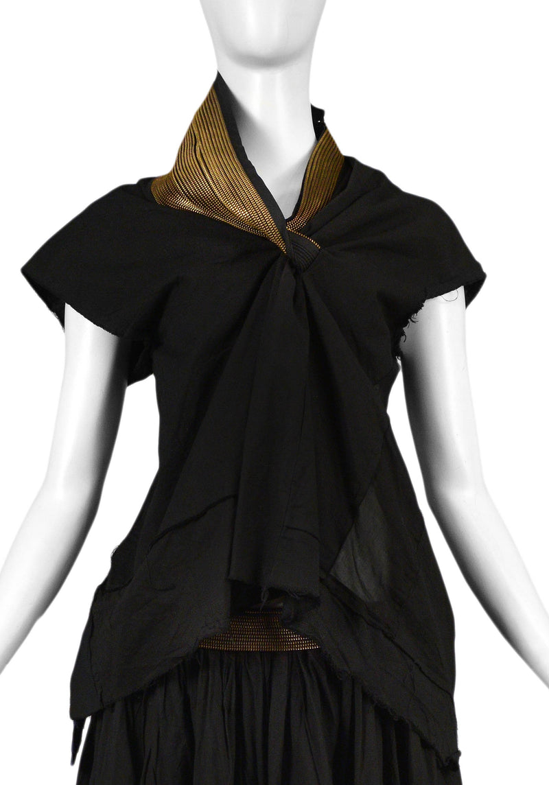 JUNYA WATANABE BLACK COTTON ZIPPER COLLAR ENSEMBLE 2005