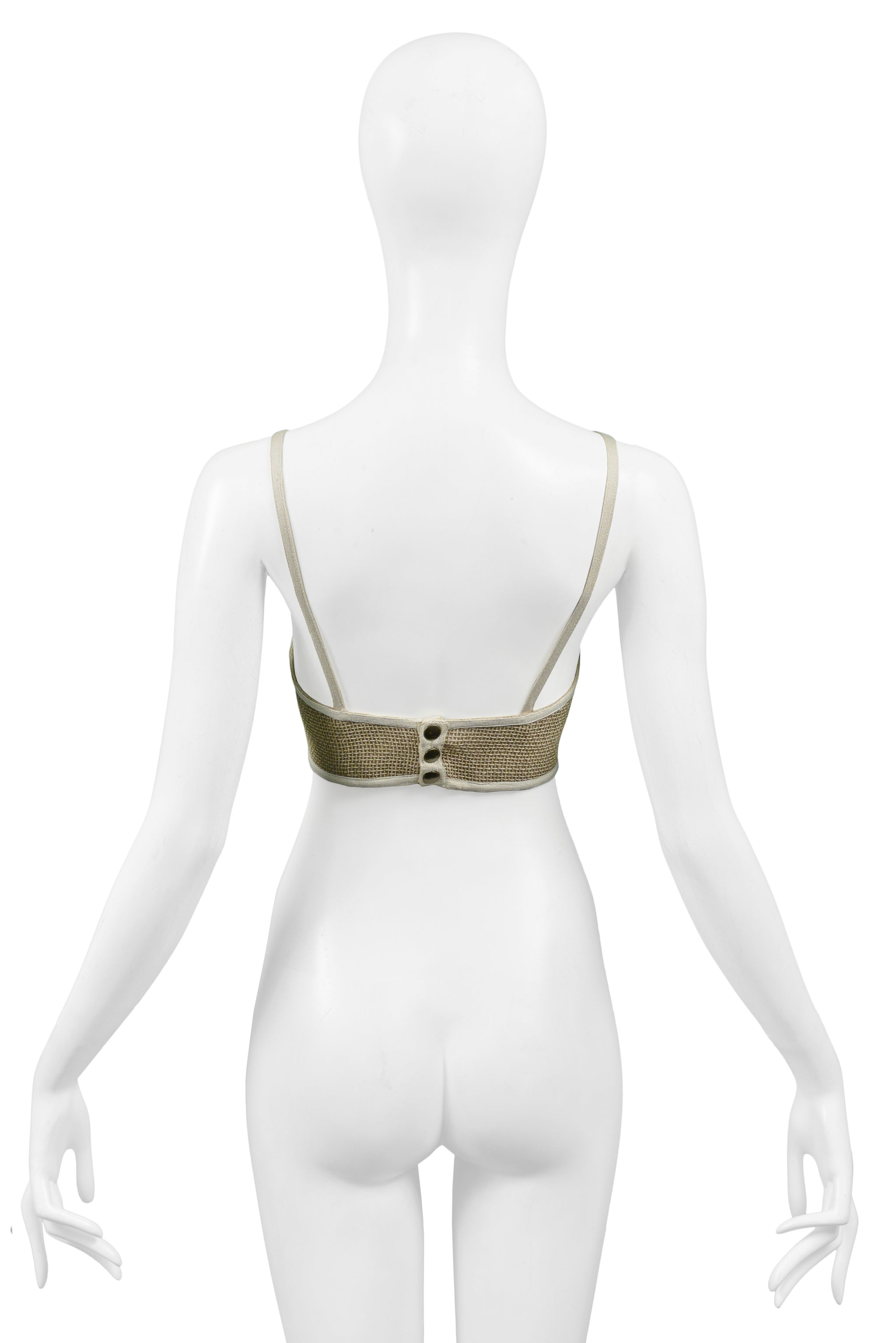 KRIZIA NATURAL LINEN BUSTIER TOP