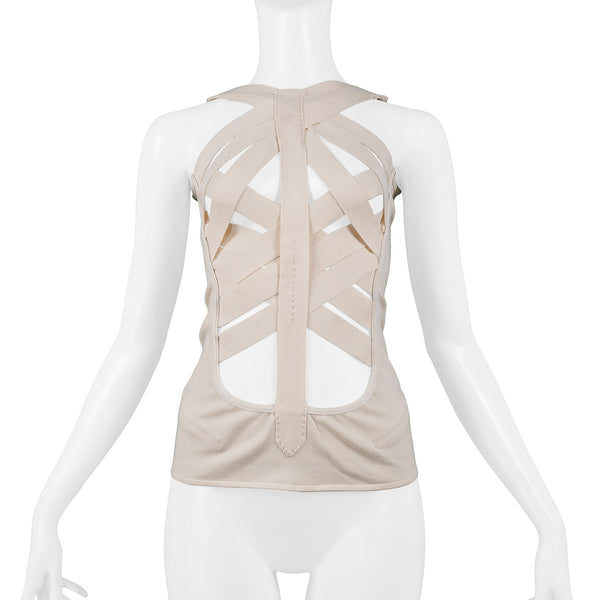 トップス archive helmut lang tops elbow hole Helmut Lang Vintage Archive Beige Cableknit Slit-Elbow Crop