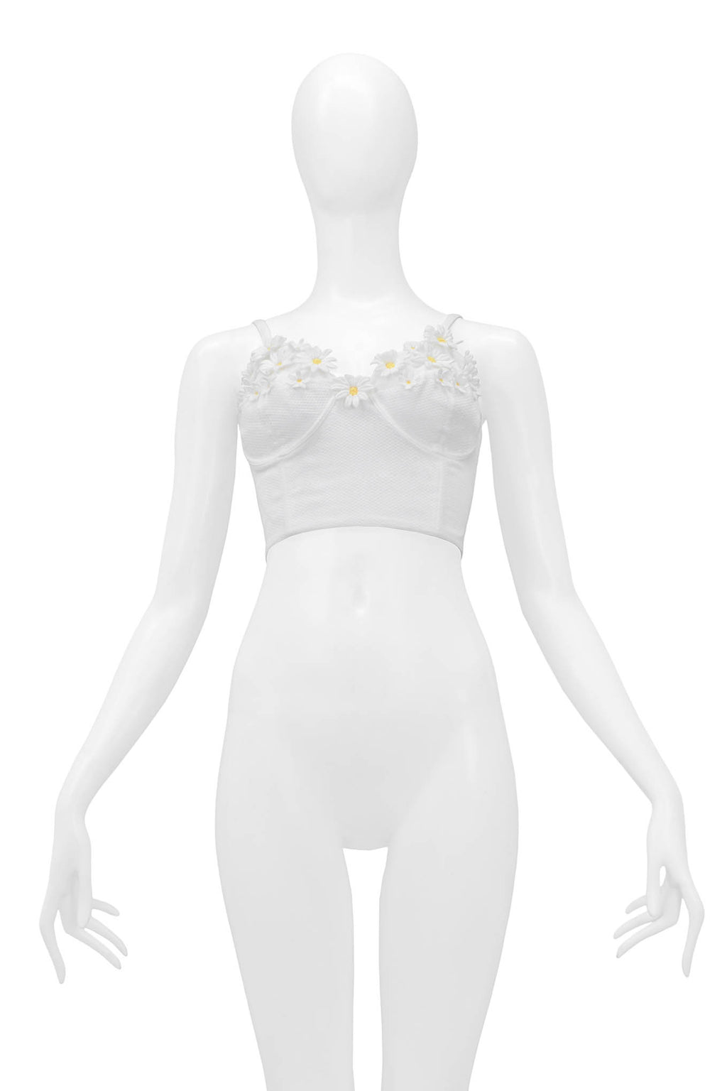 PLEIN SUD WHITE COTTON CORSET TOP WITH BALLOON SLEEVES