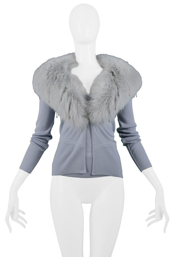 VERSACE POWDER BLUE CARDIGAN WITH MATCHING CAMISOLE