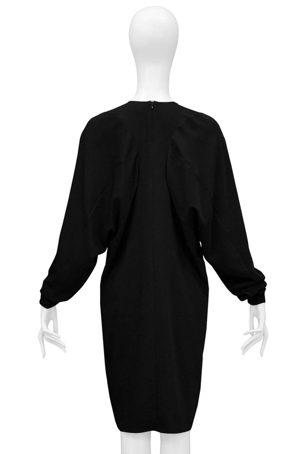 MARGIELA BLACK DRESS WITH LONG DOLMAN SLEEVES