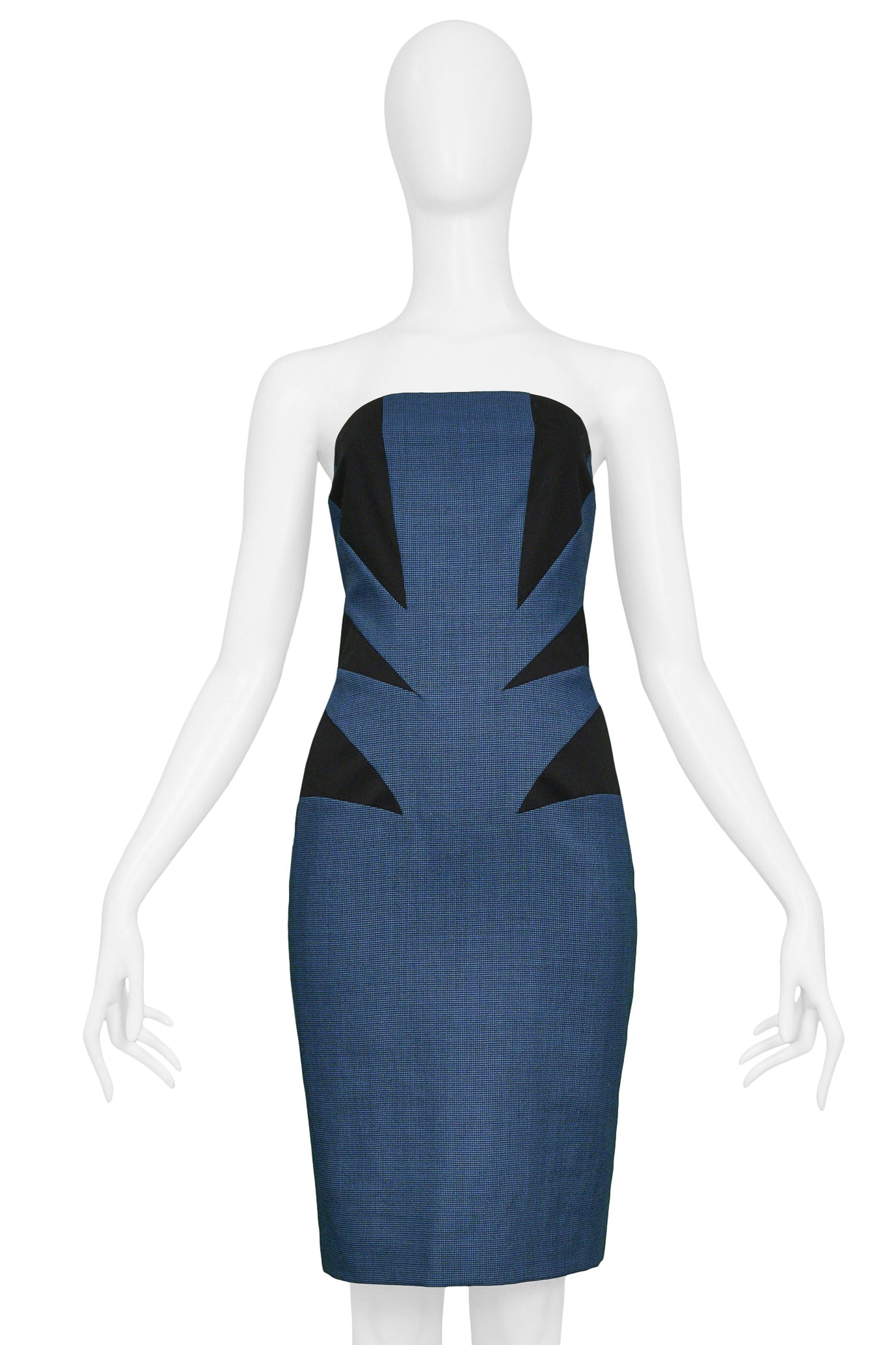 ALEXANDER MCQUEEN FLAG PANEL STRAPLESS DRESS 1998