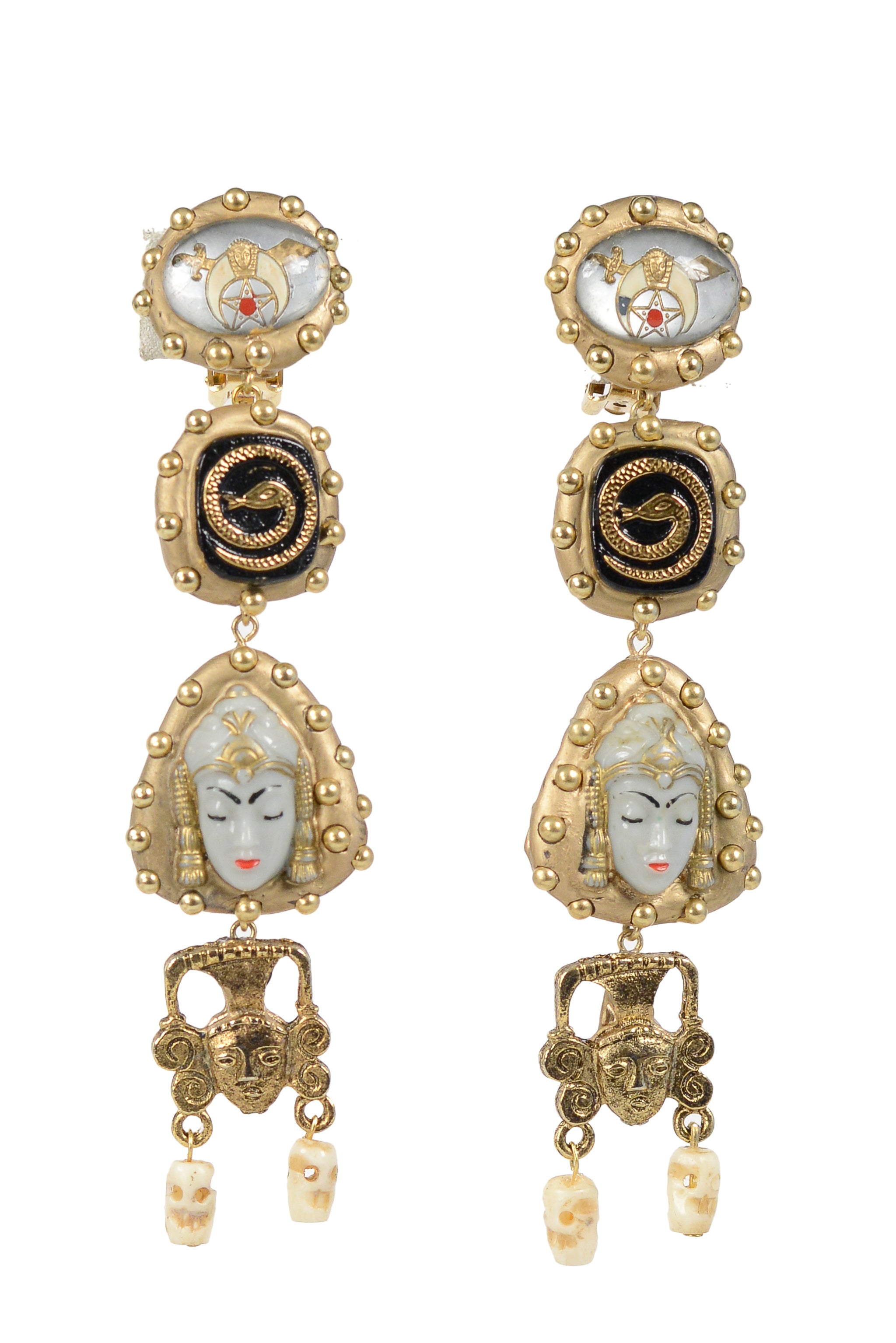 MINADEO SIAMESE PRINCESS & SNAKE EARRINGS