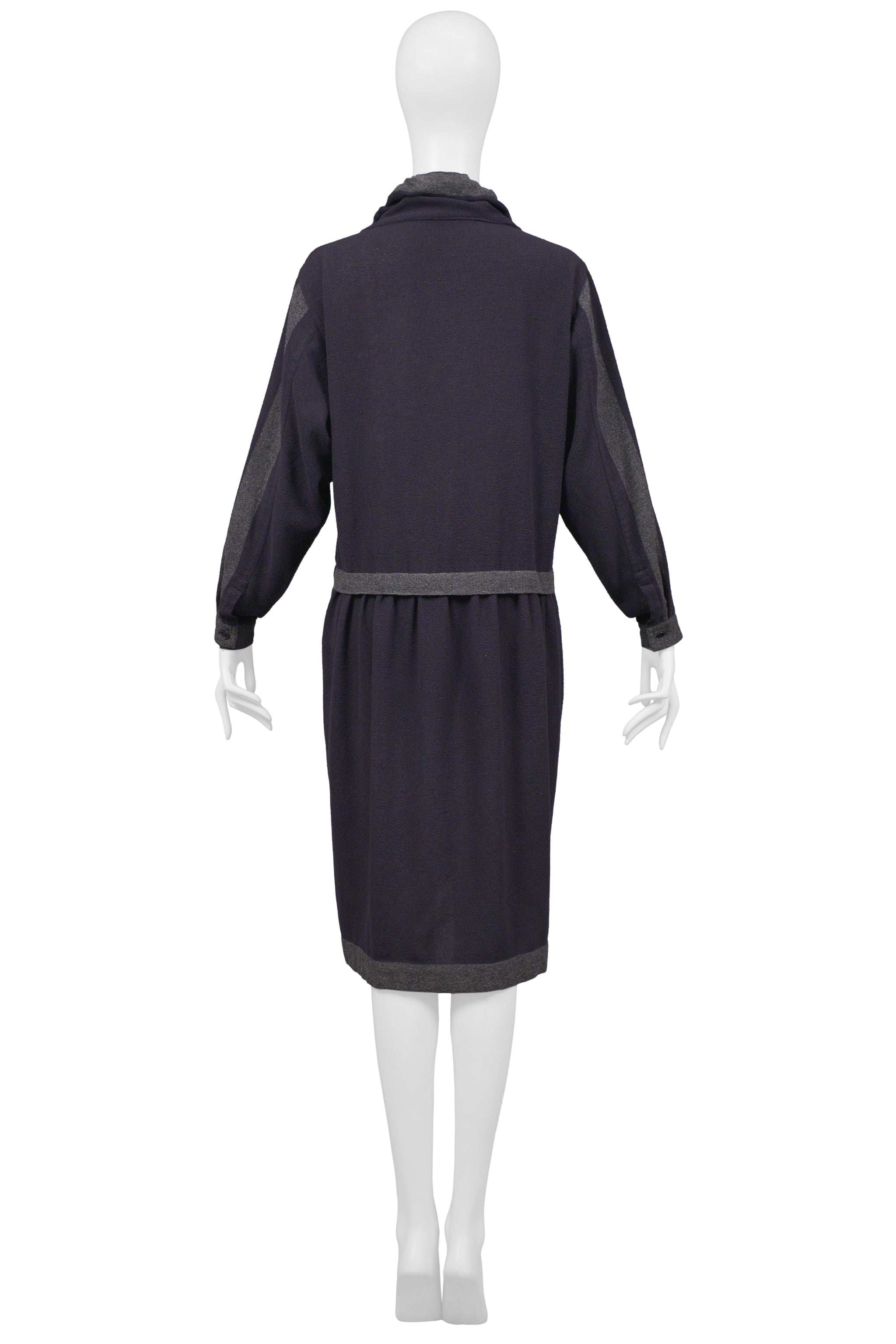 ISSEY MIYAKE NAVY & GREY DRAWSTRING DRESS