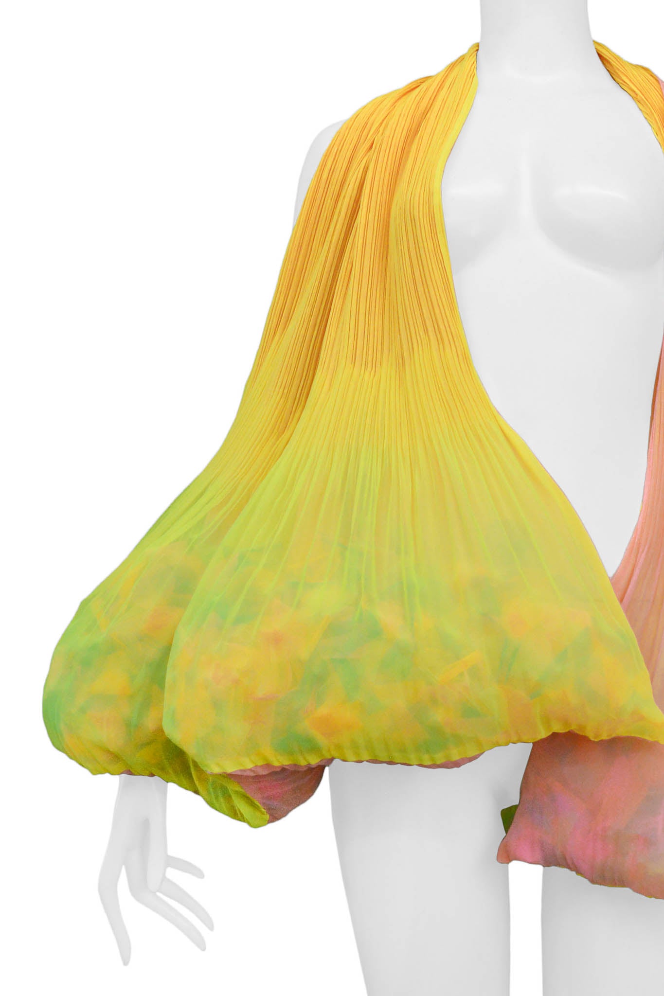 ISSEY MIYAKE 2001 YELLOW AND PINK CONFETTI SCARF