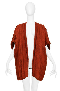ISSEY MIYAKE RED PLEATED KNIT VEST