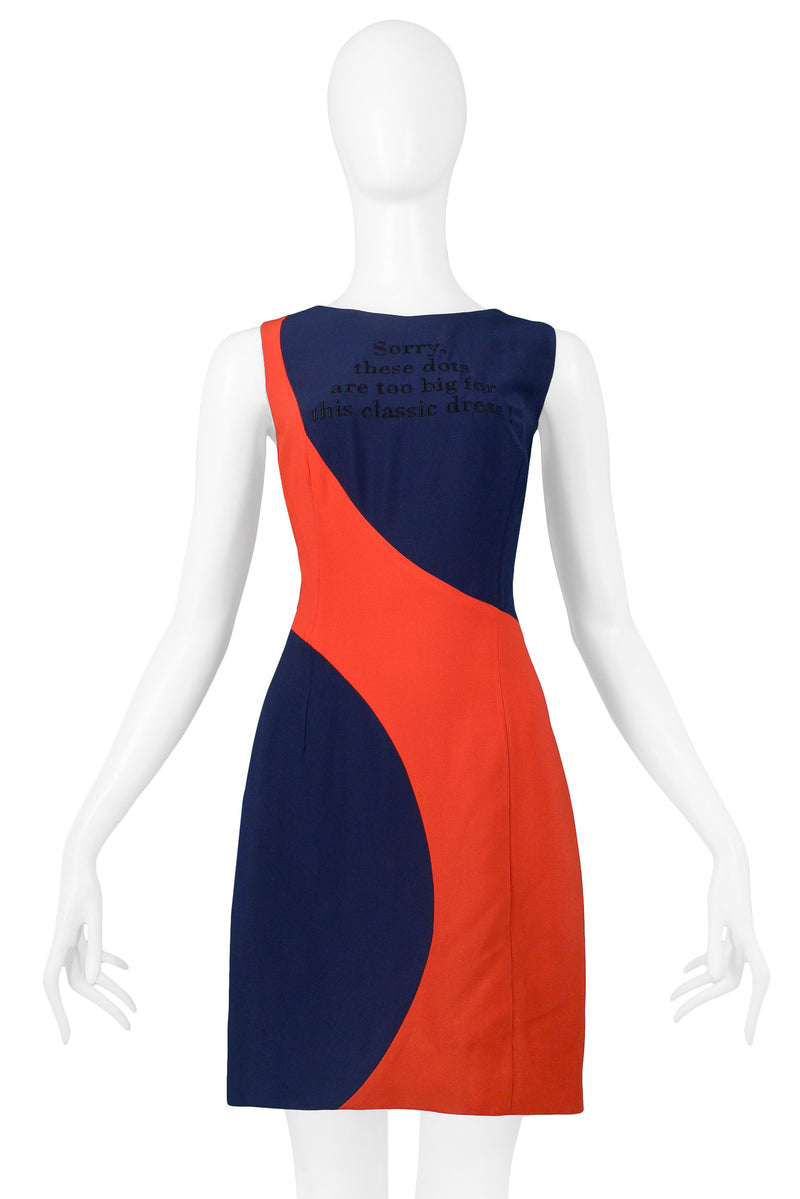 MOSCHINO COUTURE NAVY & RED BIG DOT DRESS