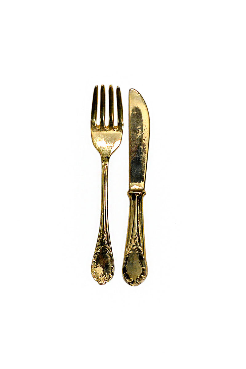 MOSCHINO FORK AND KNIFE PINS 1989