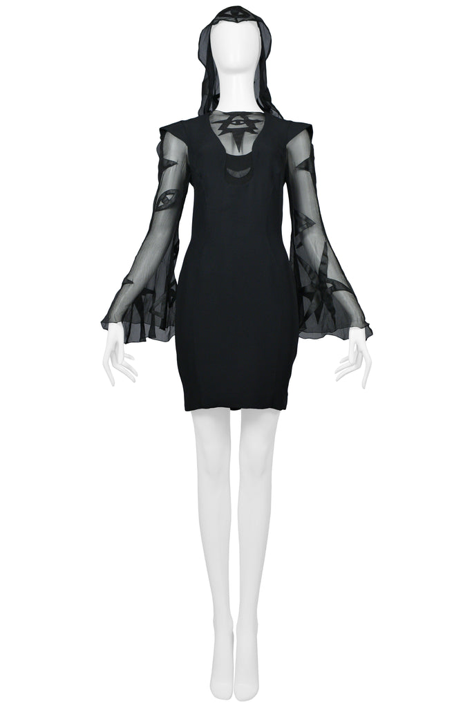 MUGLER_BLACK_HOODED_BELL_SLEEV