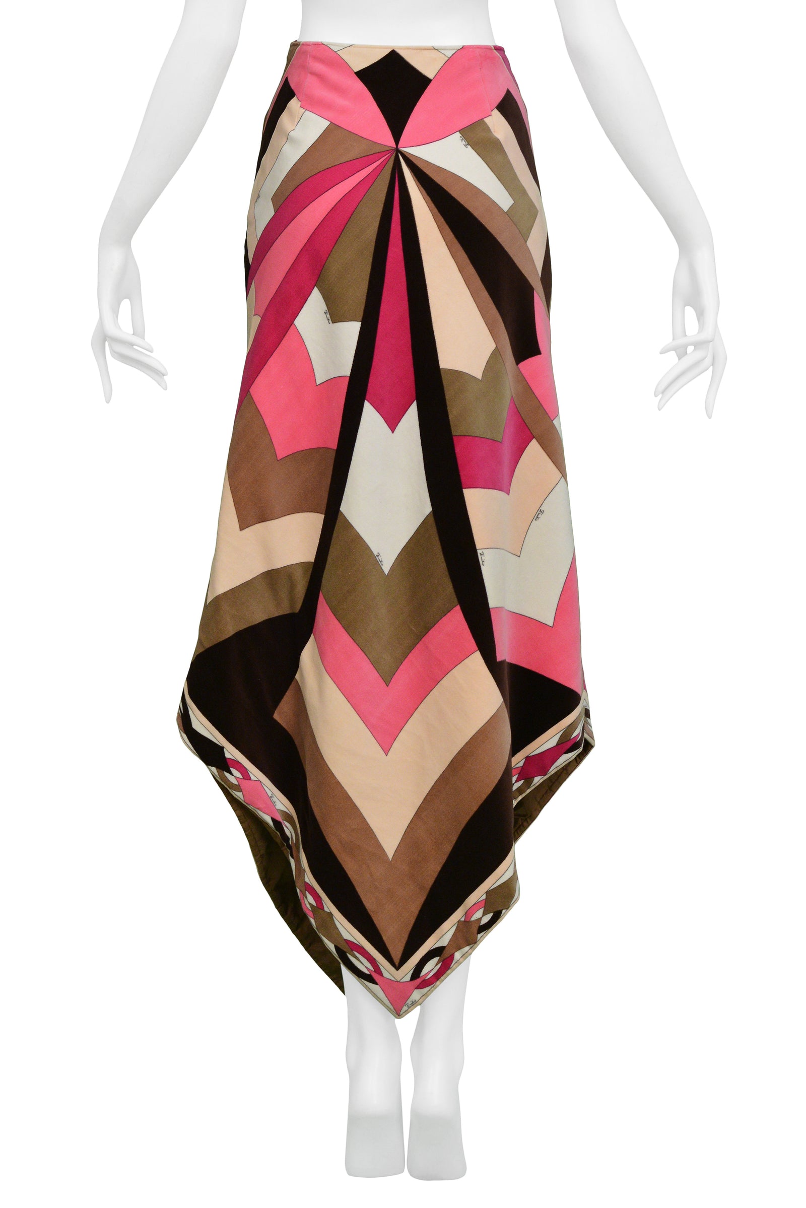 EMILIO PUCCI スカート PUCCI PINK & BROWN VELVET HOSTESS SKIRT